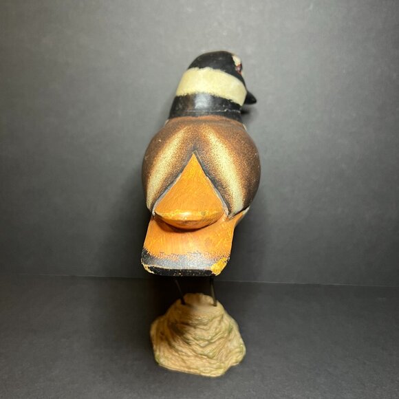 Hand Carved & Hand Painted Wooden Decorative Killdeer Bird Sculpture Figure 8" - Picture 6 of 8